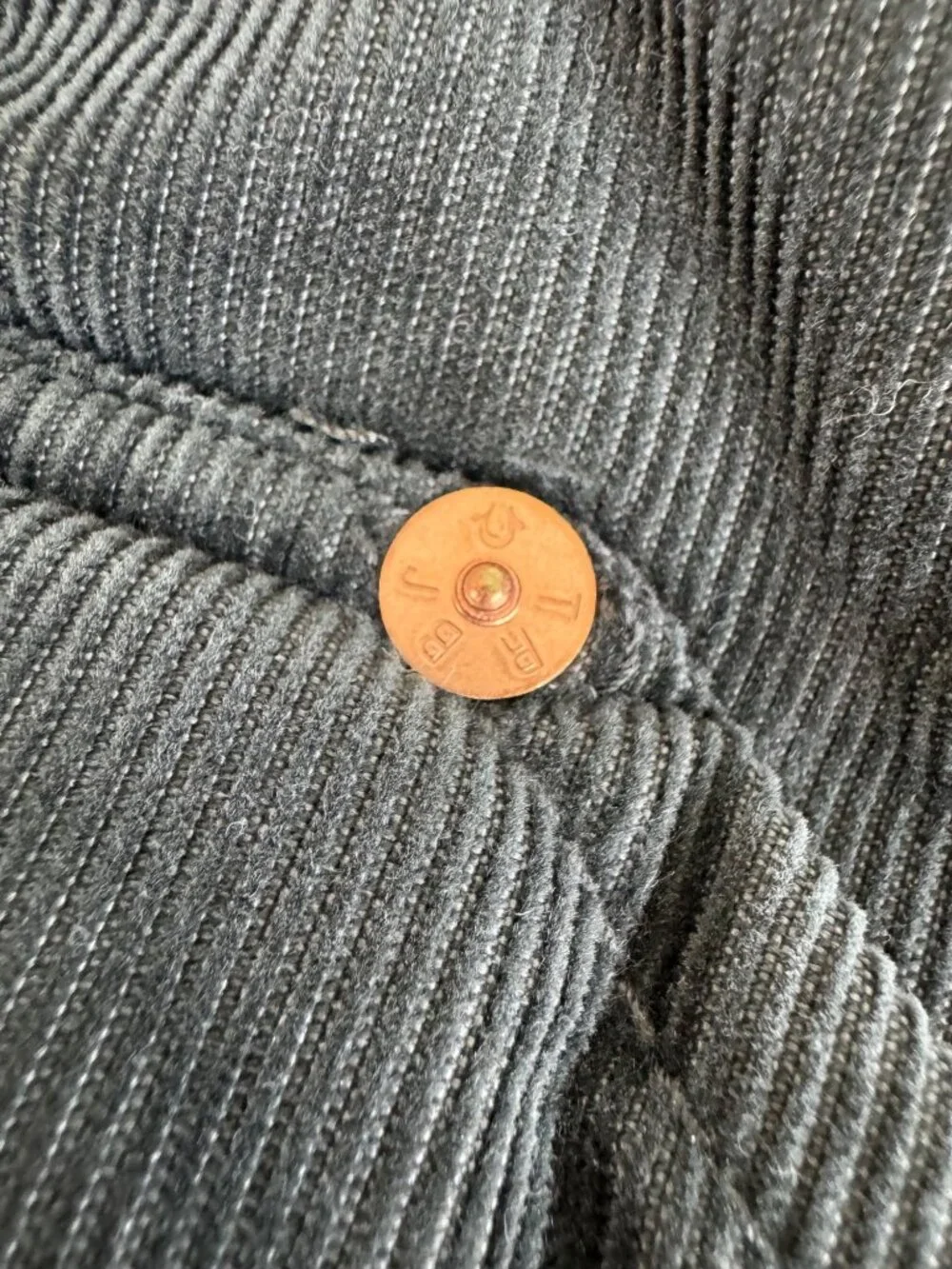 True Religion Corduroy Puffer Vest Burgundy Gray Mens M Snap Retro Western